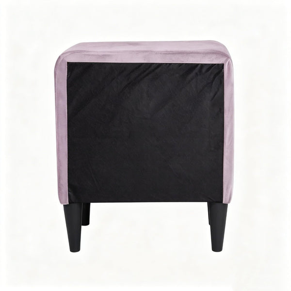 English Elm Modern Blush Velvet Upholstered Nightstand Two Drawer Bedside Table Glam Bedroom B2770P509804