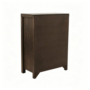 English Elm Dark Brown Pine Tall Five Drawer Chest Nordic Minimalist Bedroom Vertical Storage B2770P509877