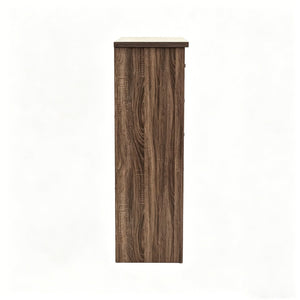 English Elm Modern Nordic Dark Brown Wood Tall Narrow Five Drawer Chest for Bedroom Storage B2770P509889