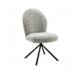 English Elm Lawton Boucle Swivel Accent Chair Set of Two with Matte Black Metal Base Modern B2770P520307