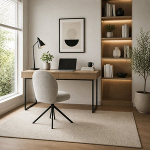 English Elm Lawton Boucle Swivel Accent Chair Set of Two with Matte Black Metal Base Modern B2770P520307
