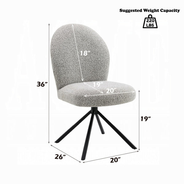 English Elm Lawton Boucle Swivel Accent Chair Set of Two with Matte Black Metal Base Modern B2770P520307