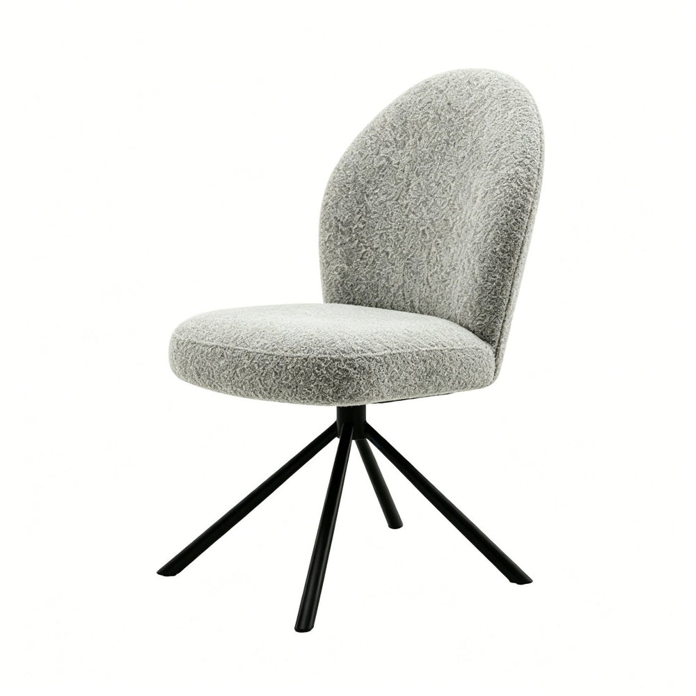 English Elm Lawton Boucle Swivel Accent Chair Set of Two with Matte Black Metal Base Modern B2770P520307