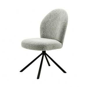 English Elm Lawton Boucle Swivel Accent Chair Set of Two with Matte Black Metal Base Modern B2770P520307