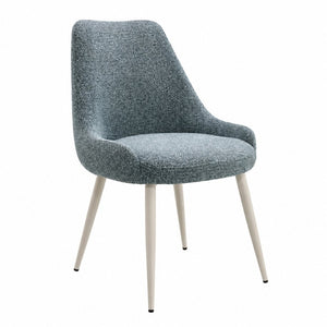 English Elm Laela Boucle Dining Chair Set of Two with White Metal Legs Scandinavian Minimalist B2770P520475