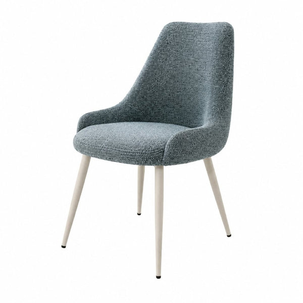 English Elm Laela Boucle Dining Chair Set of Two with White Metal Legs Scandinavian Minimalist B2770P520475