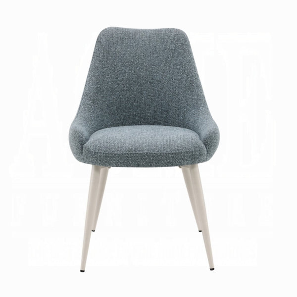 English Elm Laela Boucle Dining Chair Set of Two with White Metal Legs Scandinavian Minimalist B2770P520475