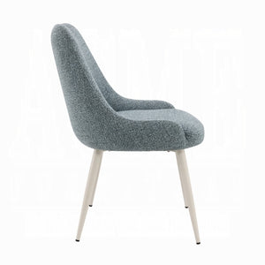 English Elm Laela Boucle Dining Chair Set of Two with White Metal Legs Scandinavian Minimalist B2770P520475