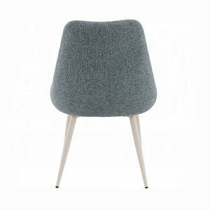 English Elm Laela Boucle Dining Chair Set of Two with White Metal Legs Scandinavian Minimalist B2770P520475