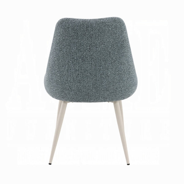 English Elm Laela Boucle Dining Chair Set of Two with White Metal Legs Scandinavian Minimalist B2770P520475