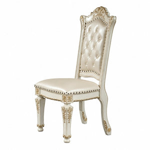 English Elm Vendome Baroque High Back Dining Chair Set with Tufted Leatherette and Nailhead Detail B2770P520620