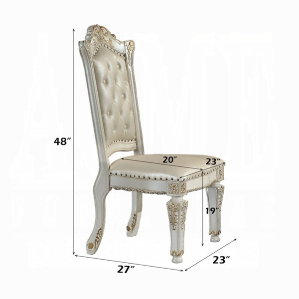 English Elm Vendome Baroque High Back Dining Chair Set with Tufted Leatherette and Nailhead Detail B2770P520620