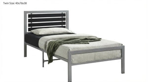 English Elm Modern Steel Platform Bed Faux Leather Headboard Minimalist Bedroom Frame Gray B2771P498514