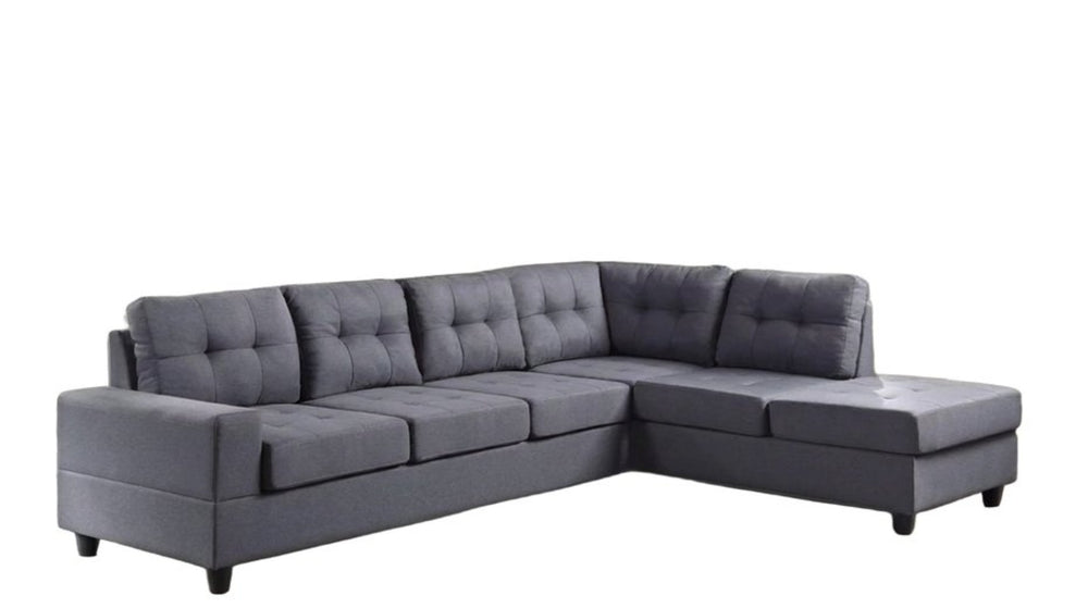 English Elm Modern Low-profile Sectional Sofa with Reversible Chaise for Contemporary Living Spaces Gray B2771P498535