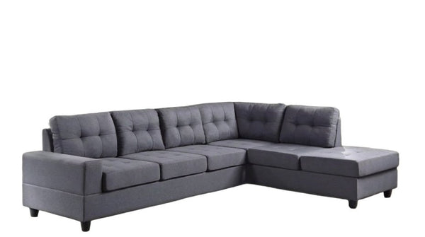 English Elm Modern Low-profile Sectional Sofa with Reversible Chaise for Contemporary Living Spaces Gray B2771P498535