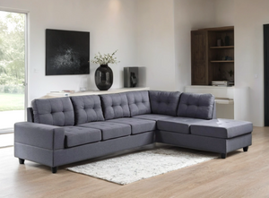 English Elm Modern Low-profile Sectional Sofa with Reversible Chaise for Contemporary Living Spaces Gray B2771P498535
