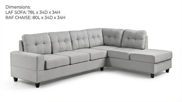 English Elm Modern Low-profile Sectional Sofa with Reversible Chaise for Contemporary Living Spaces Grayish B2771P498536