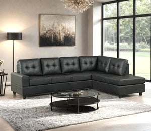 English Elm Modern Reversible Chaise Sectional with Square Track Arms and Foam Cushion Support B2771P498538