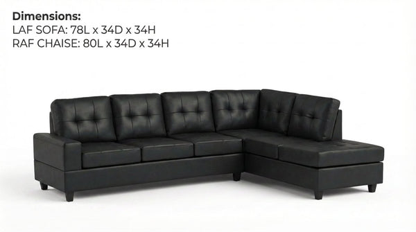 English Elm Modern Reversible Chaise Sectional with Square Track Arms and Foam Cushion Support B2771P498538