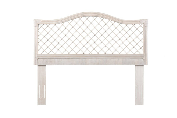 English Elm Queen Handwoven Rattan Headboard with Mahogany Frame for Coastal Bohemian Bedrooms B2772P519166