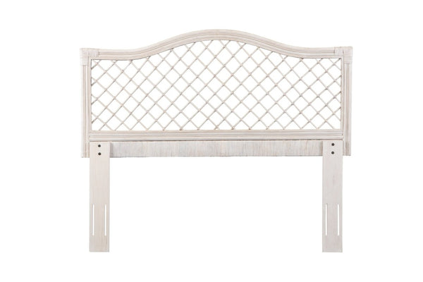 English Elm Queen Handwoven Rattan Headboard with Mahogany Frame for Coastal Bohemian Bedrooms B2772P519166