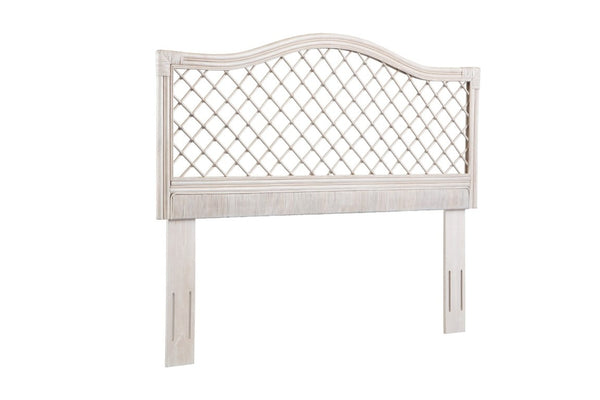 English Elm Queen Handwoven Rattan Headboard with Mahogany Frame for Coastal Bohemian Bedrooms B2772P519166
