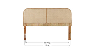 English Elm King Solid Teak Handwoven Cane Panel Headboard for Coastal Contemporary Bedrooms Natural B2772P519171