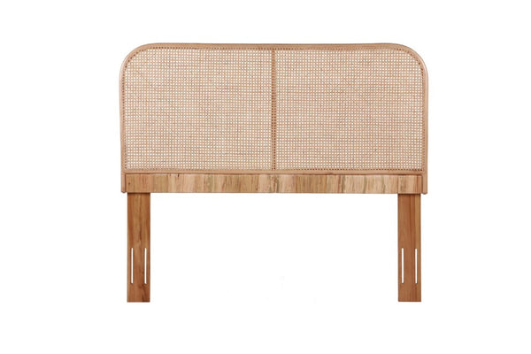 English Elm Queen Handwoven Cane Panel Teak Frame Headboard for Coastal Bohemian Bedrooms B2772P519172