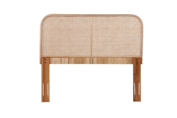 English Elm Queen Handwoven Cane Panel Teak Frame Headboard for Coastal Bohemian Bedrooms B2772P519172