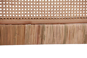 English Elm Queen Handwoven Cane Panel Teak Frame Headboard for Coastal Bohemian Bedrooms B2772P519172