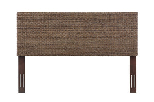 English Elm King Rattan Banana Leaf Woven Headboard Artisan Crafted Coastal Bedroom Accent B2772P519175