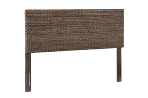 English Elm King Rattan Banana Leaf Woven Headboard Artisan Crafted Coastal Bedroom Accent B2772P519175