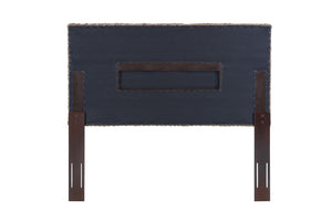 English Elm Queen Handwoven Banana Leaf Rattan Panel Headboard with Mahogany Frame Coastal Boho B2772P519176