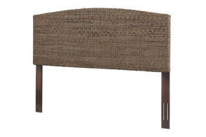 English Elm King Handwoven Banana Leaf Rattan Headboard Mahogany Frame Coastal Bedroom B2772P519177