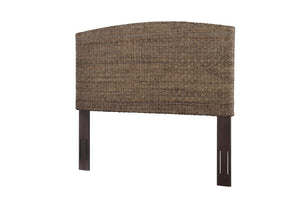 English Elm Queen Handwoven Banana Leaf Rattan Headboard Mahogany Frame Coastal Bedroom B2772P519178