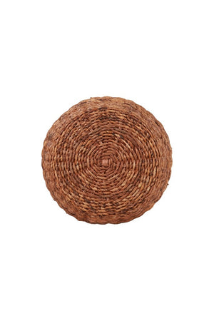 English Elm Java Handwoven Rattan Round End Table Artisan Drum Side for Living Room or Bedroom B2772P519181