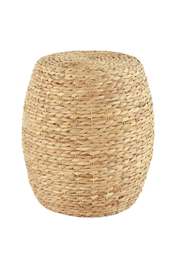 English Elm Wicker Rattan Drum Side Table Handwoven by Artisans for Bohemian Living Spaces B2772P519183