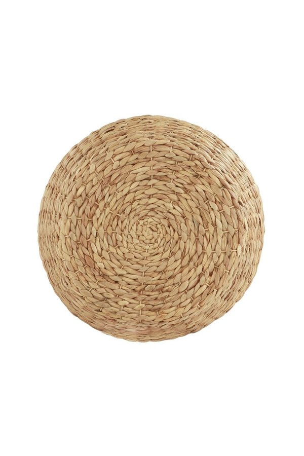 English Elm Wicker Rattan Drum Side Table Handwoven by Artisans for Bohemian Living Spaces B2772P519183
