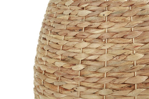 English Elm Wicker Rattan Drum Side Table Handwoven by Artisans for Bohemian Living Spaces B2772P519183