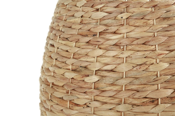 English Elm Wicker Rattan Drum Side Table Handwoven by Artisans for Bohemian Living Spaces B2772P519183