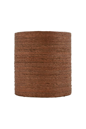 English Elm Woven Rattan Drum Side Table Handcrafted by Indonesian Artisans for Boho Living B2772P519184