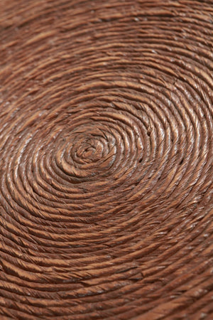 English Elm Woven Rattan Drum Side Table Handcrafted by Indonesian Artisans for Boho Living B2772P519184