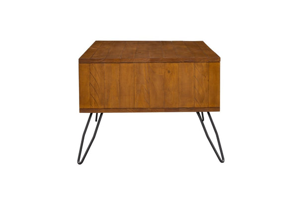English Elm Solid Reclaimed Pine Coffee Table with Iron Hairpin Legs for Industrial Living Rooms B2772P519186