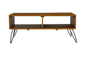 English Elm Solid Reclaimed Pine Coffee Table with Iron Hairpin Legs for Industrial Living Rooms B2772P519186