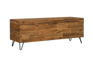 English Elm Solid Acacia Wood Storage Bench with Hairpin Legs for Living Room or Entryway B2772P519188