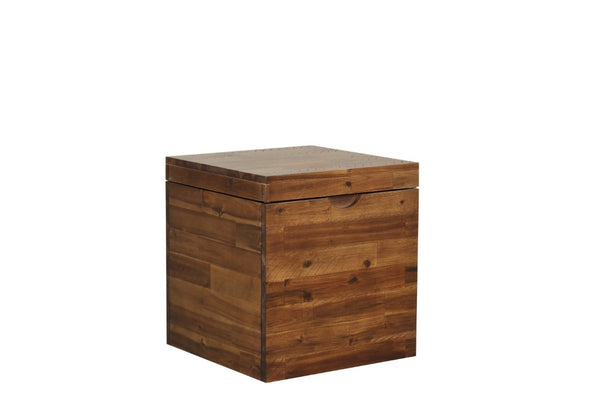 English Elm 17.75 Solid Acacia Wood Hinged Trunk with Dark Grain Finish for Versatile Room Storage B2772P519189