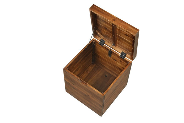 English Elm 17.75 Solid Acacia Wood Hinged Trunk with Dark Grain Finish for Versatile Room Storage B2772P519189