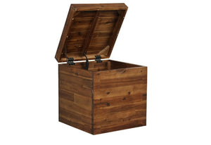English Elm 17.75 Solid Acacia Wood Hinged Trunk with Dark Grain Finish for Versatile Room Storage B2772P519189