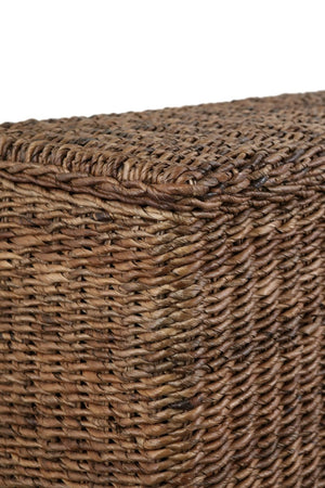 English Elm Woven Banana Leaf Mahogany Storage Trunk Handcrafted Bohemian Coastal Bedroom Bench B2772P519190