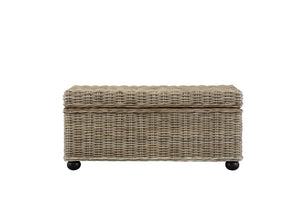 English Elm 42 Inch Handwoven Kubu Rattan Mahogany Lift Top Storage Trunk for Living Bedroom B2772P519196